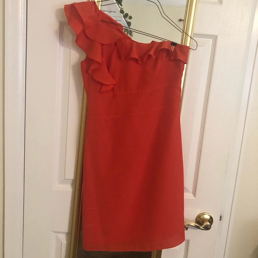 Gianni Bini one shoulder coral cocktail dress